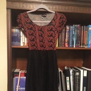 Hi-low black and coral dress. Size 10/12